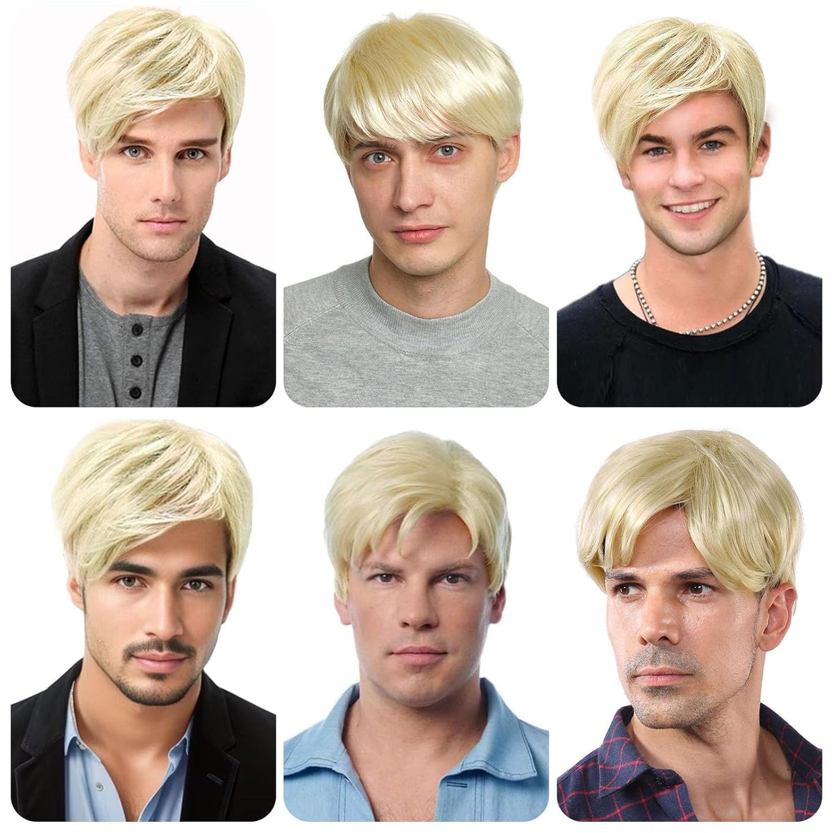 YYHR 80s Brown Wigs for Mens Mullet Rocker Costume Long Synthetic Hair Wig