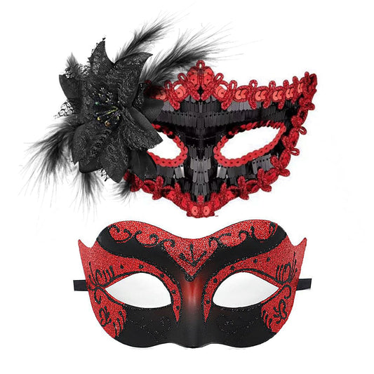 Couple Masquerade Masks for Women Men Venetian Masks for Halloween Carnival Costume Party Prom Ball