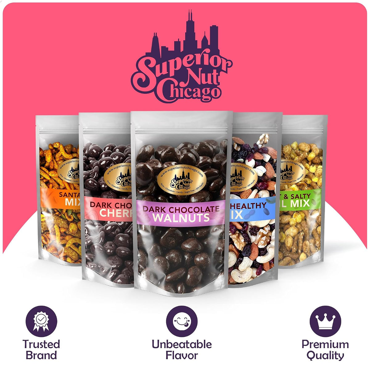 Superior Nut Chicago Dark Chocolate Covered Cherries - Sweet & Decadent - Natural Vitamin C, Fiber, & Potassium Source - Resealable 2.5 lb Bag