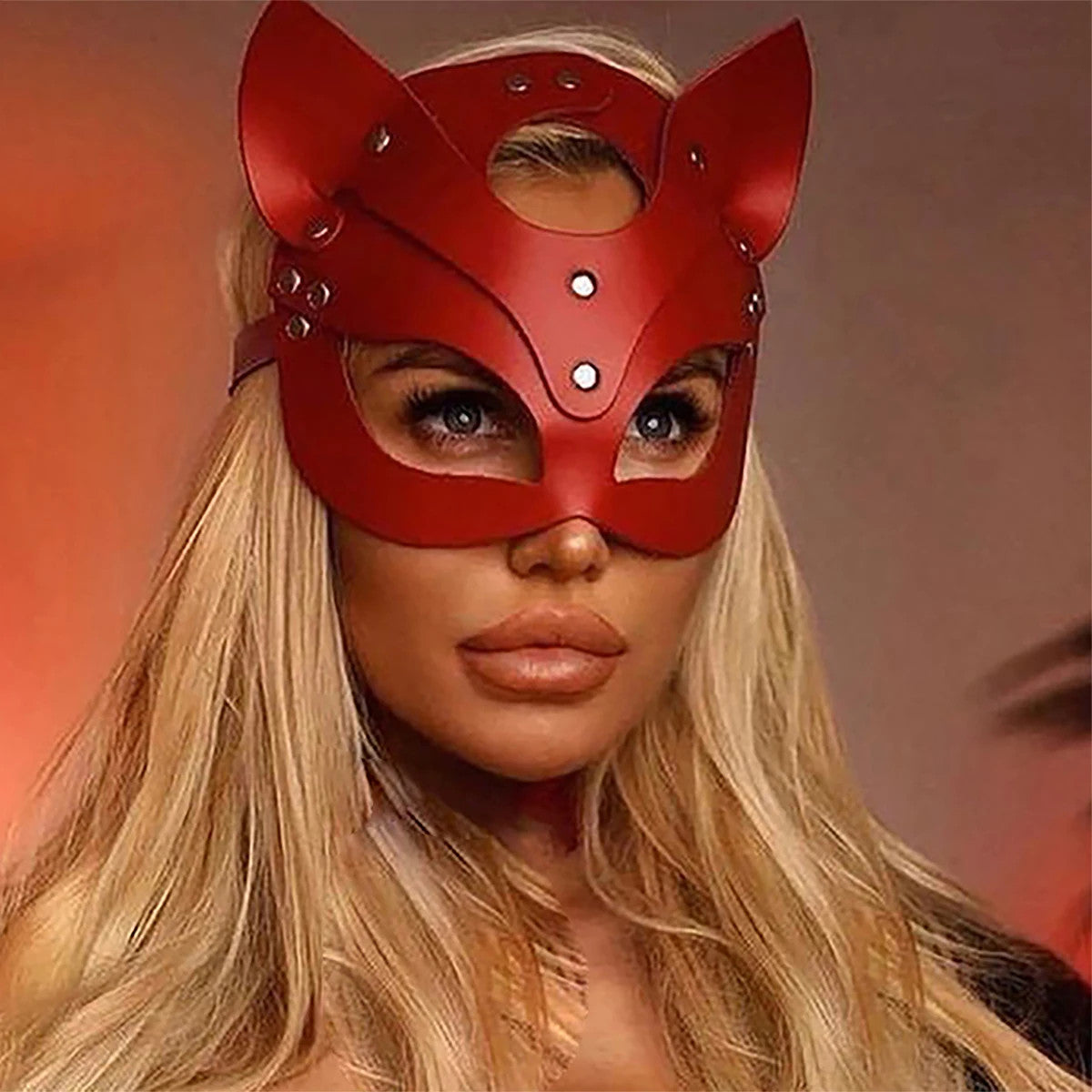 Women Sexy Leather Gothic Mask Cosplay Masquerade Half Face Cat BDSM Accessories