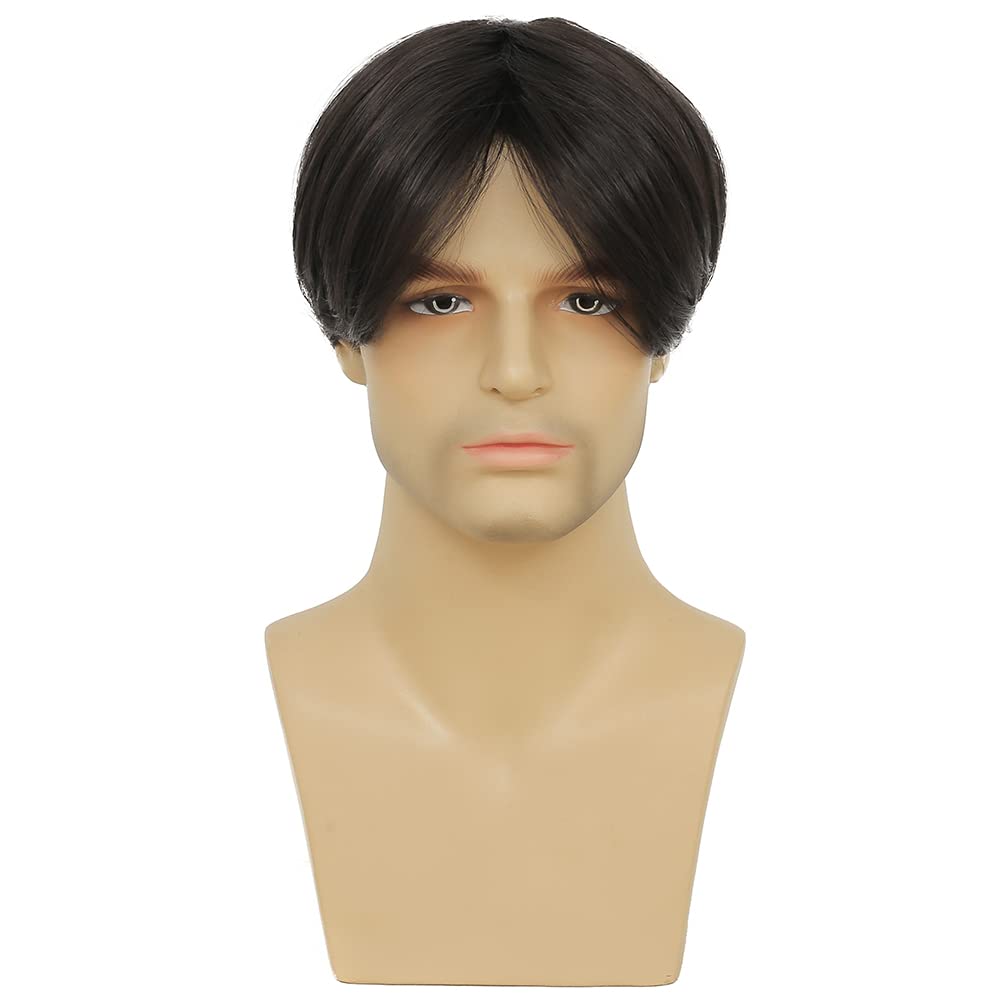 Kaneles Mullet Wigs for Men 80s Costumes Fancy Party Accessory Cosplay Halloween Wig (Light Brown)