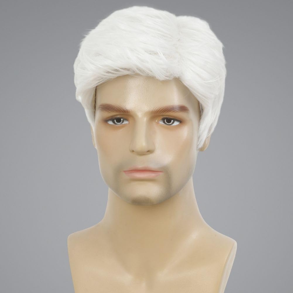 Kaneles Mullet Wigs for Men 80s Costumes Fancy Party Accessory Cosplay Halloween Wig (Light Brown)