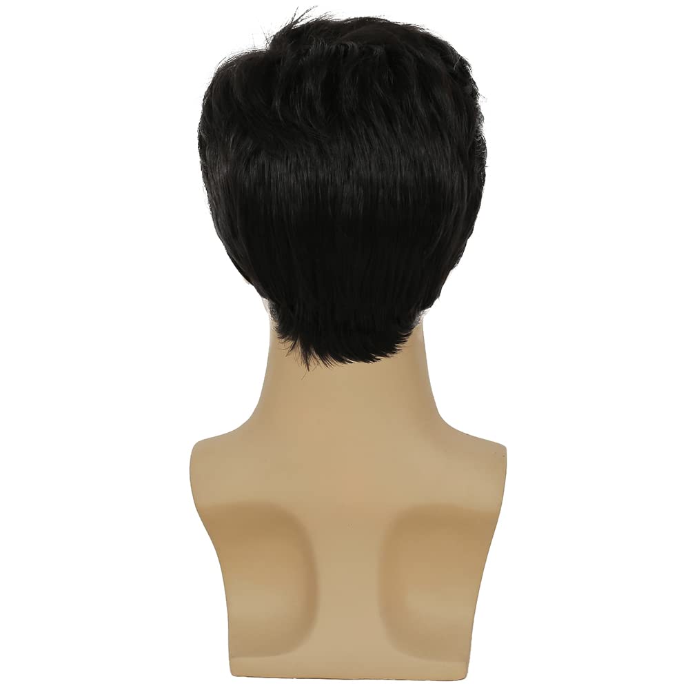 Kaneles Mullet Wigs for Men 80s Costumes Fancy Party Accessory Cosplay Halloween Wig (Light Brown)