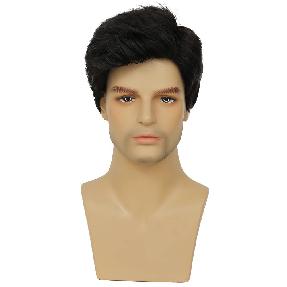 Kaneles Mullet Wigs for Men 80s Costumes Fancy Party Accessory Cosplay Halloween Wig (Light Brown)