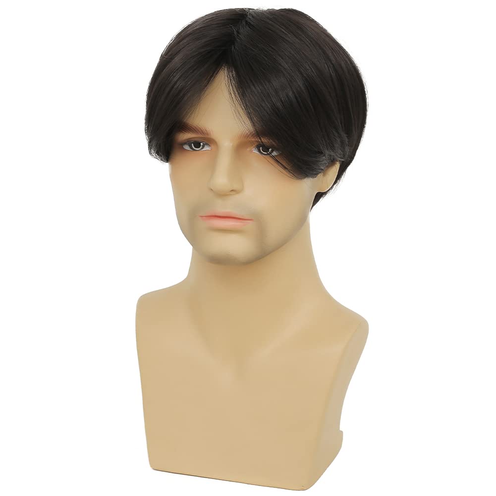 Kaneles Mullet Wigs for Men 80s Costumes Fancy Party Accessory Cosplay Halloween Wig (Light Brown)
