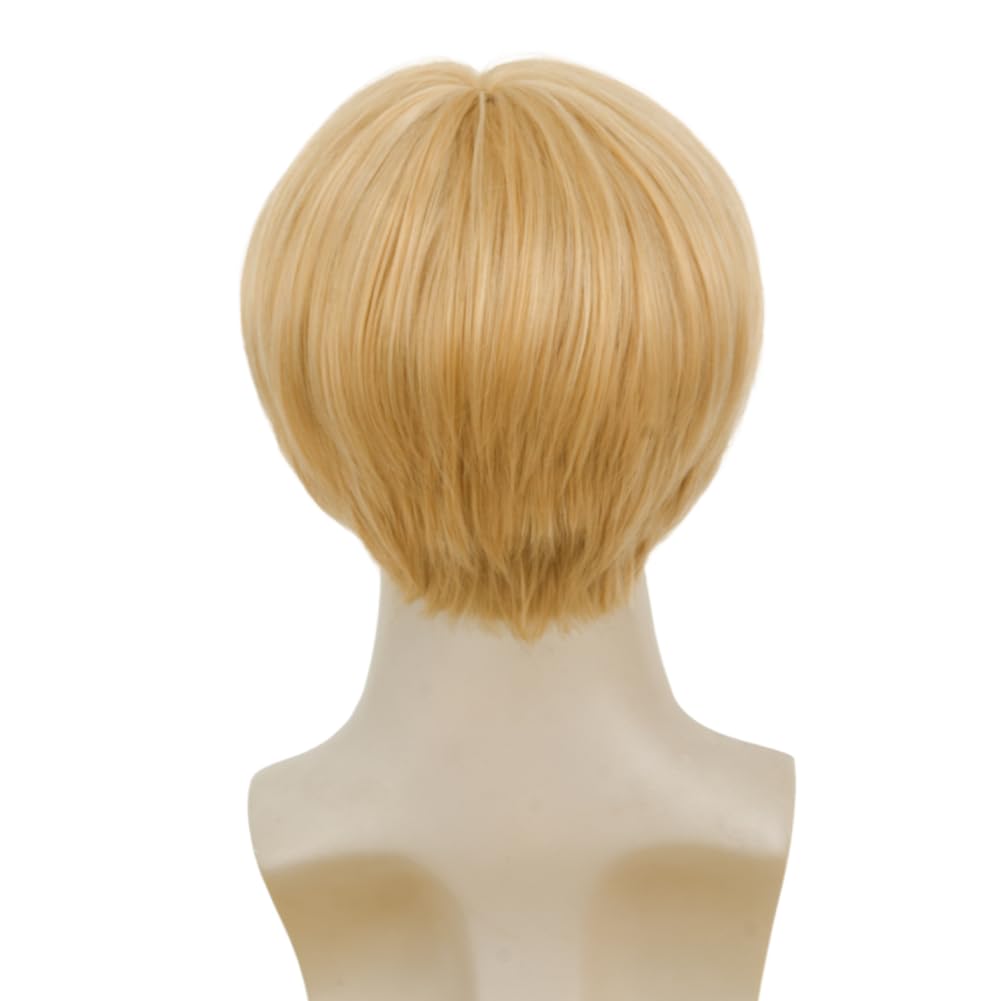 Kaneles Mullet Wigs for Men 80s Costumes Fancy Party Accessory Cosplay Halloween Wig (Light Brown)