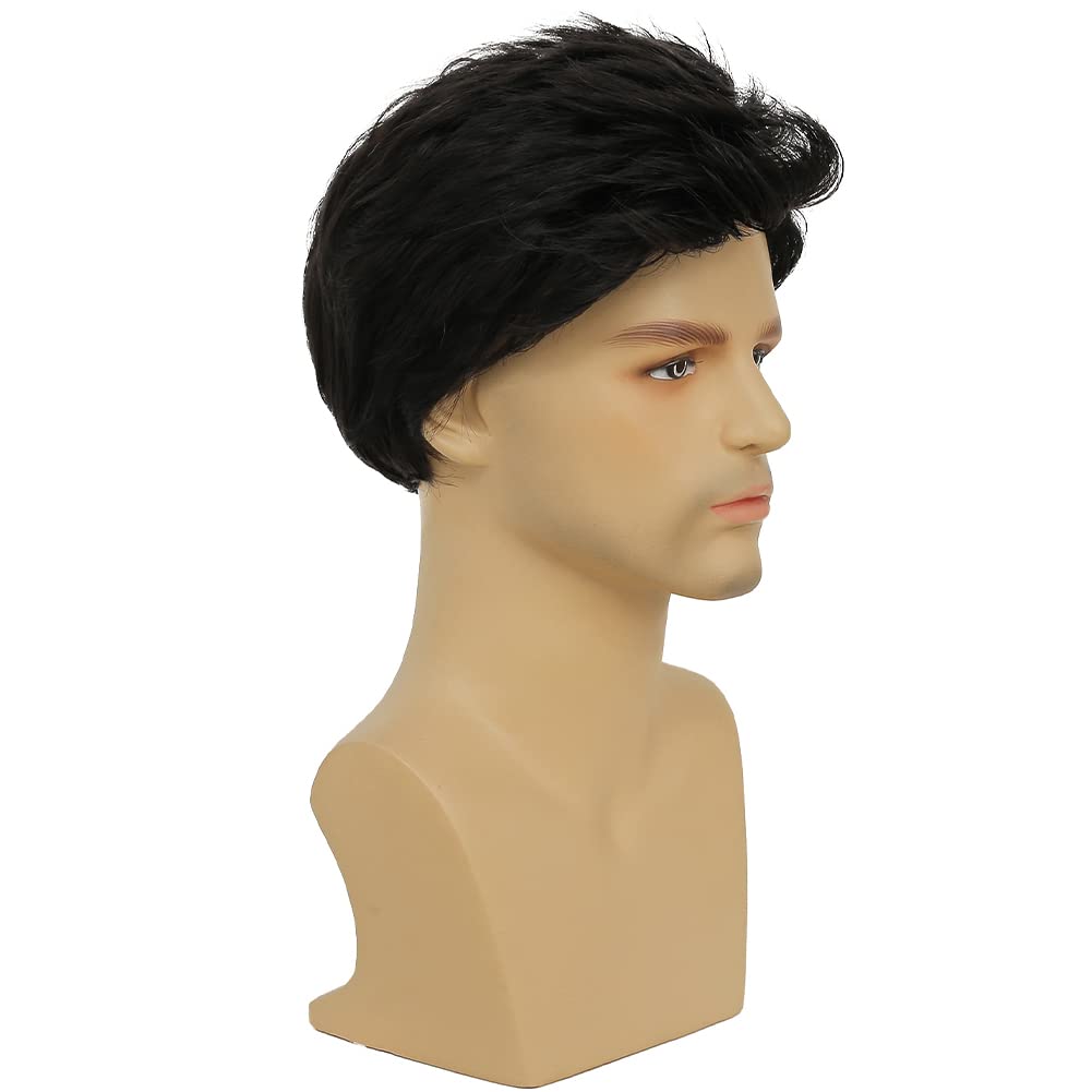 Kaneles Mullet Wigs for Men 80s Costumes Fancy Party Accessory Cosplay Halloween Wig (Light Brown)