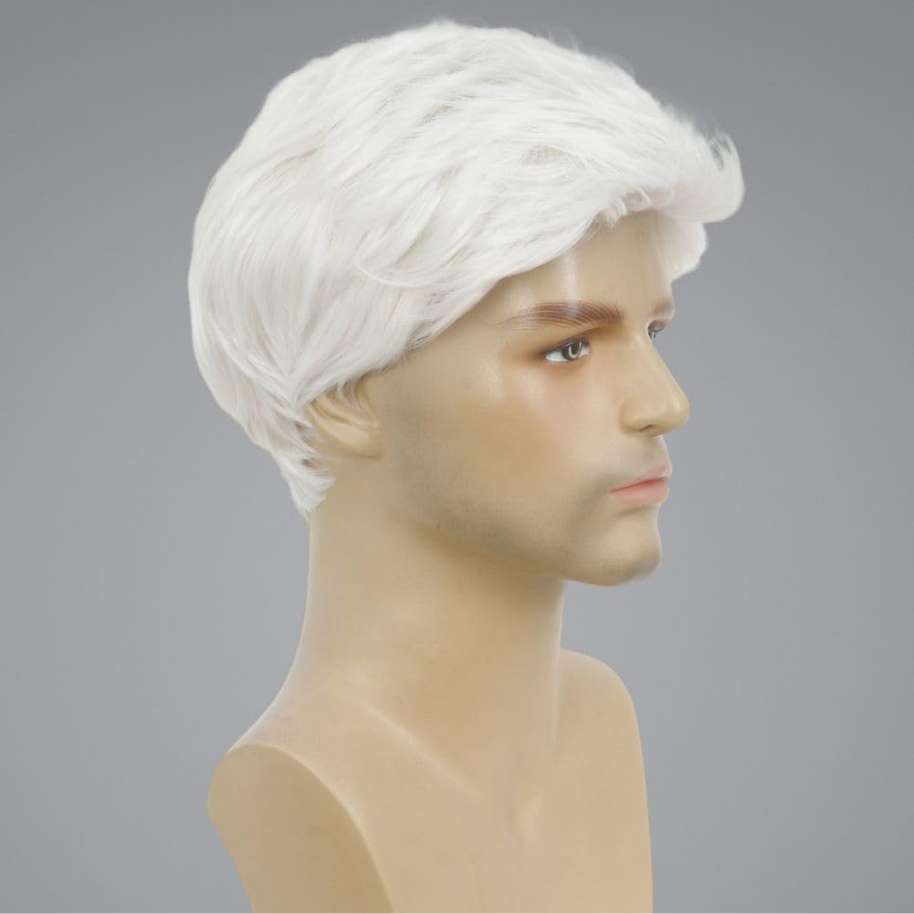 Kaneles Mullet Wigs for Men 80s Costumes Fancy Party Accessory Cosplay Halloween Wig (Light Brown)