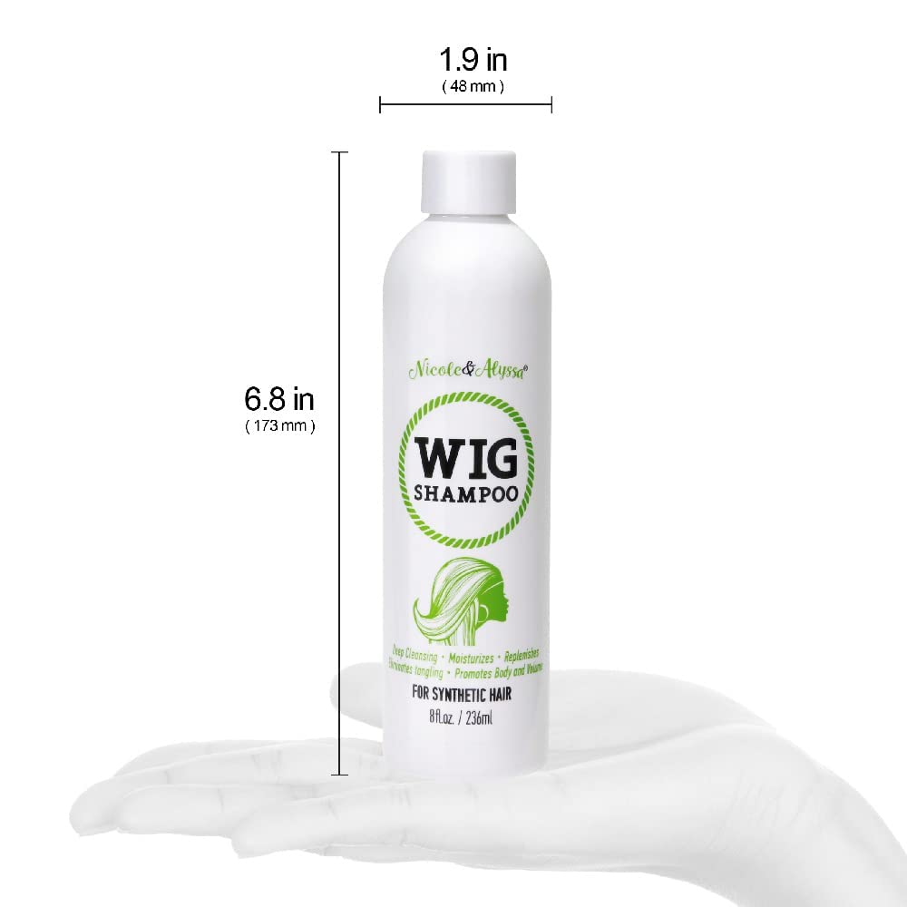 [ Nicole & Alyssa ] Wig Spray & Shampoo Combo – Detangling Synthetic Hair Care, Soak & Rinse Formula for Soft, Shiny, Frizz-Free Wigs – Easy Wig Styling