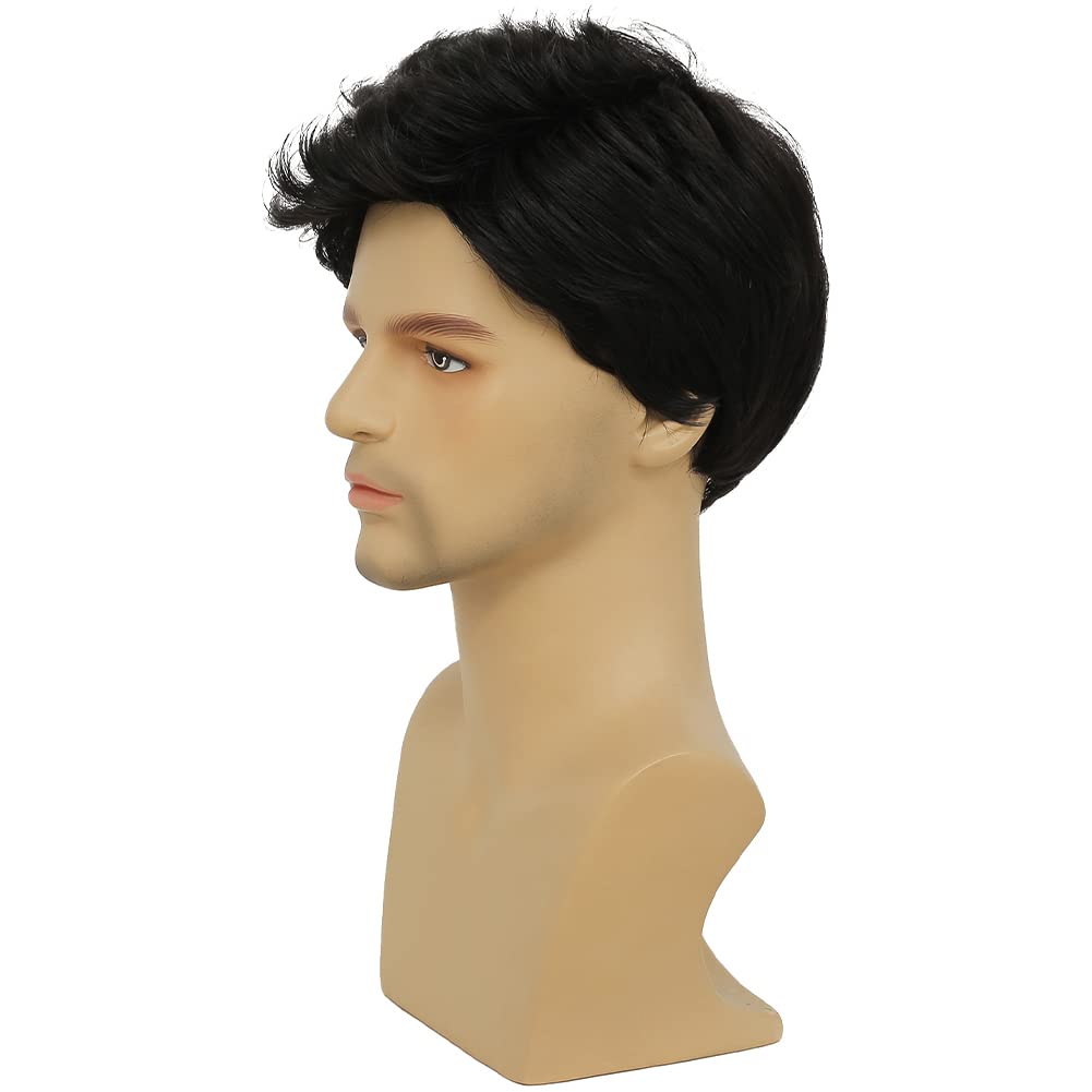Kaneles Mullet Wigs for Men 80s Costumes Fancy Party Accessory Cosplay Halloween Wig (Light Brown)