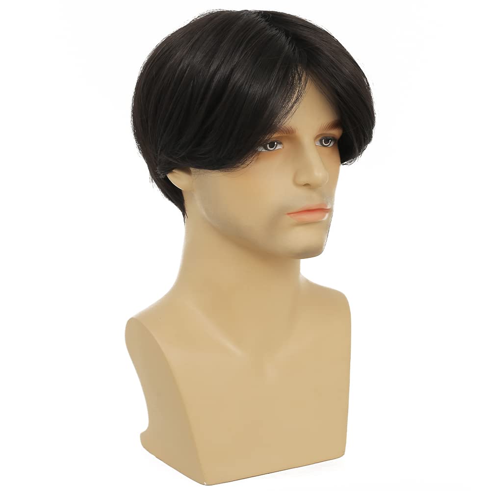 Kaneles Mullet Wigs for Men 80s Costumes Fancy Party Accessory Cosplay Halloween Wig (Light Brown)