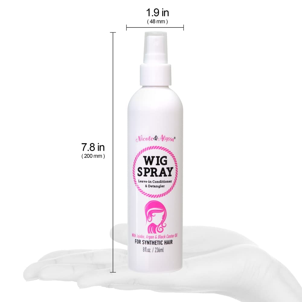 [ Nicole & Alyssa ] Wig Spray & Shampoo Combo – Detangling Synthetic Hair Care, Soak & Rinse Formula for Soft, Shiny, Frizz-Free Wigs – Easy Wig Styling