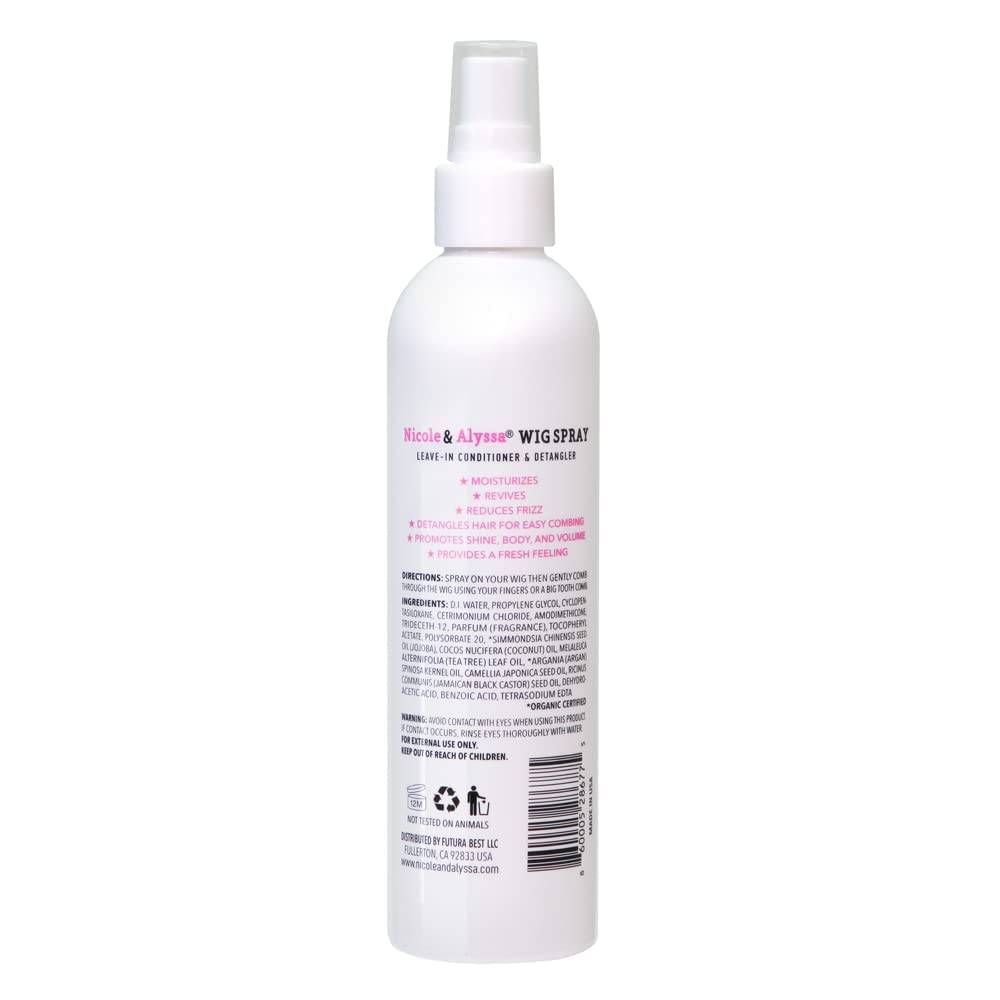 [ Nicole & Alyssa ] Wig Spray & Shampoo Combo – Detangling Synthetic Hair Care, Soak & Rinse Formula for Soft, Shiny, Frizz-Free Wigs – Easy Wig Styling