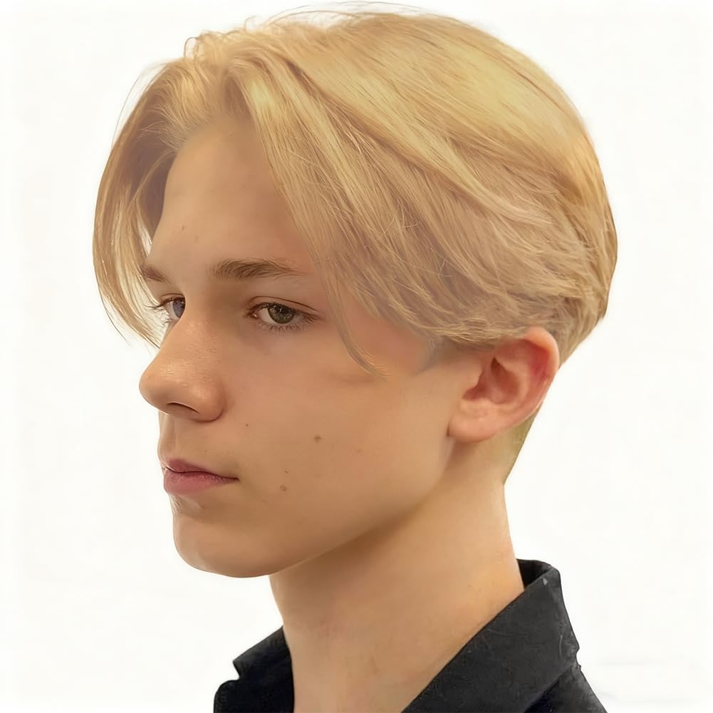 Kaneles Mullet Wigs for Men 80s Costumes Fancy Party Accessory Cosplay Halloween Wig (Light Brown)