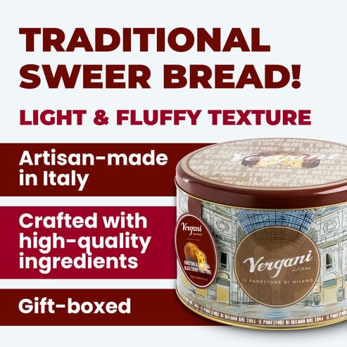 Vergani Black Cherry Panettone, 26.4 oz (750g) - Italian Holiday Cake with Amarena Cherries, Traditional Sweet Bread, Imported from Italy, Premium Gift-Boxed Dessert, Pack of 1