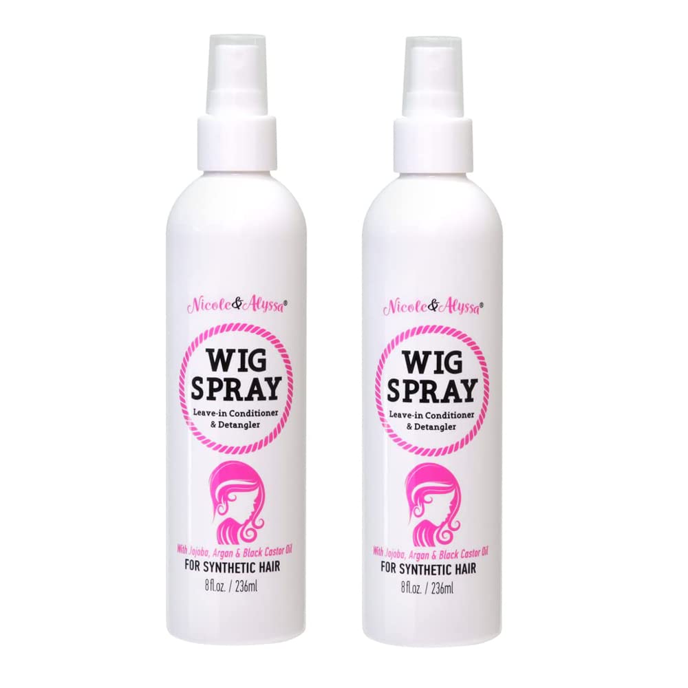 Nicole & Alyssa - Wig Spray For Synthetic Hair 8oz - Leave-in Conditioner, Detangler, Moisturizer