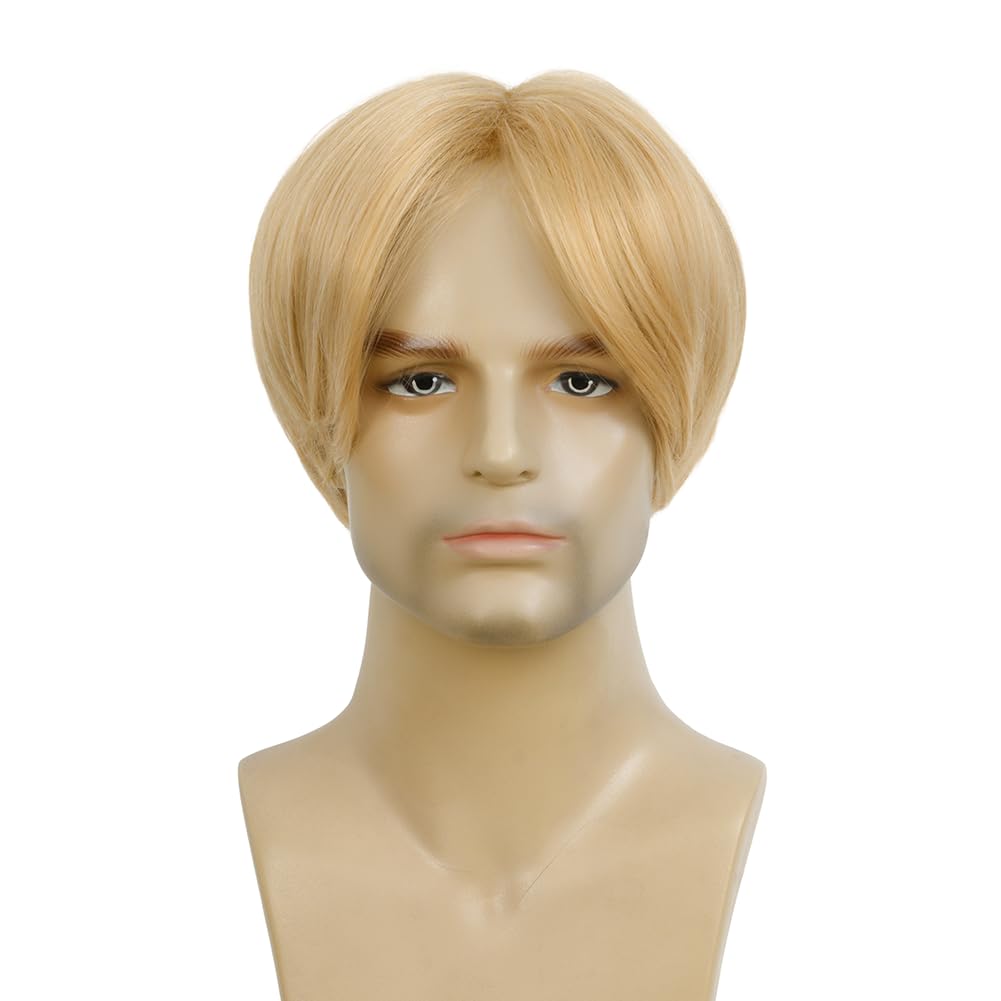 Kaneles Mullet Wigs for Men 80s Costumes Fancy Party Accessory Cosplay Halloween Wig (Light Brown)