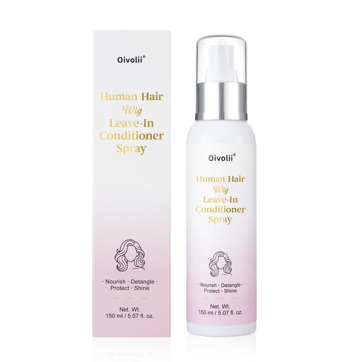 Wig Spray for Human Hair & Synthetic Wigs, Leave-In Conditioner & Detangler