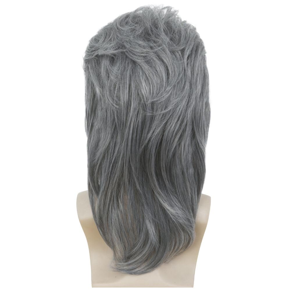 Kaneles Mullet Wigs for Men 80s Costumes Fancy Party Accessory Cosplay Halloween Wig (Light Brown)