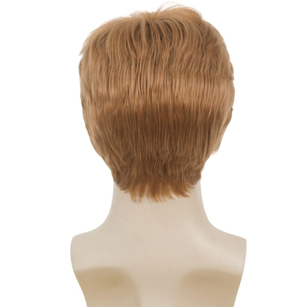 Kaneles Mullet Wigs for Men 80s Costumes Fancy Party Accessory Cosplay Halloween Wig (Light Brown)