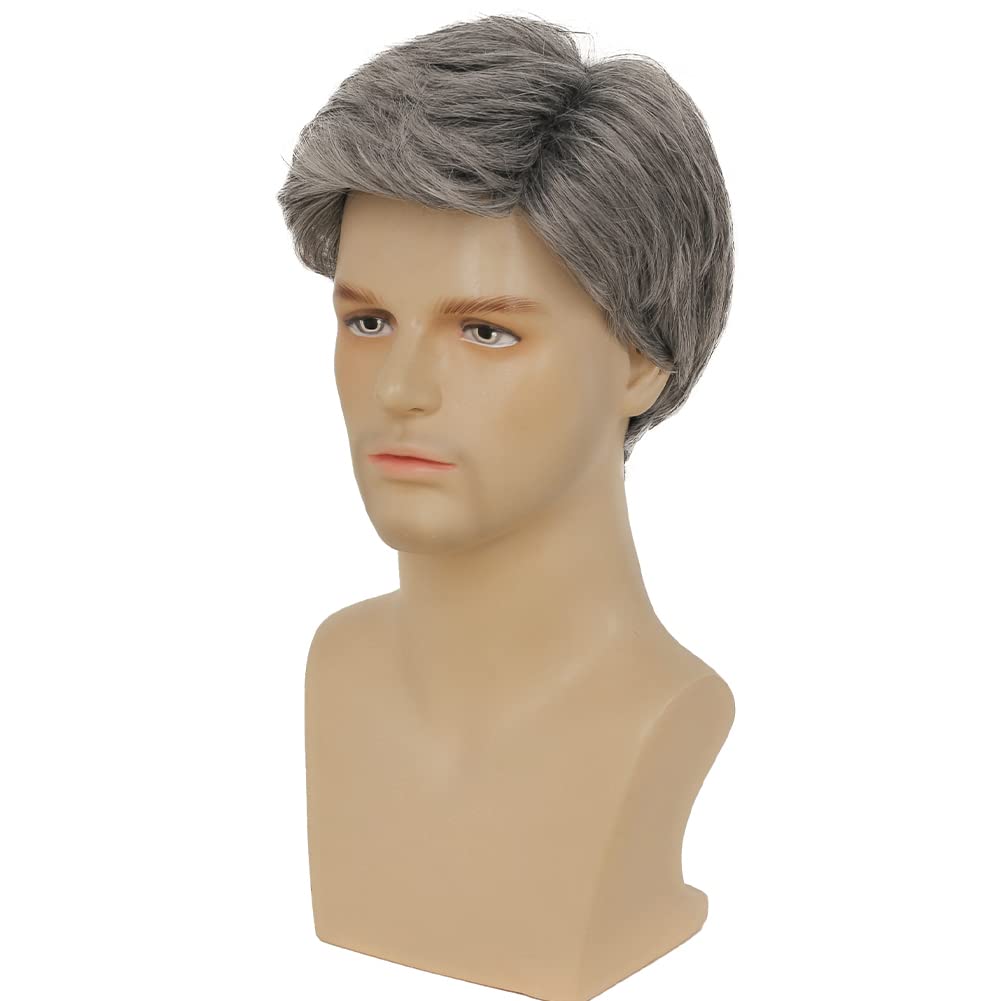 Kaneles Mullet Wigs for Men 80s Costumes Fancy Party Accessory Cosplay Halloween Wig (Light Brown)
