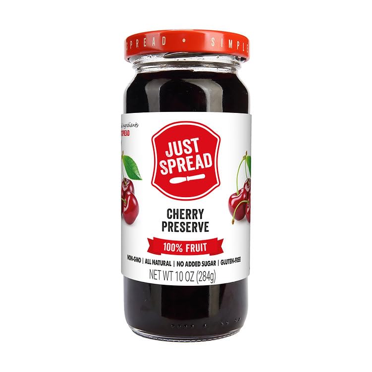 Just Spread 100% Fruit Preserve, Cherry, 10 oz Jar