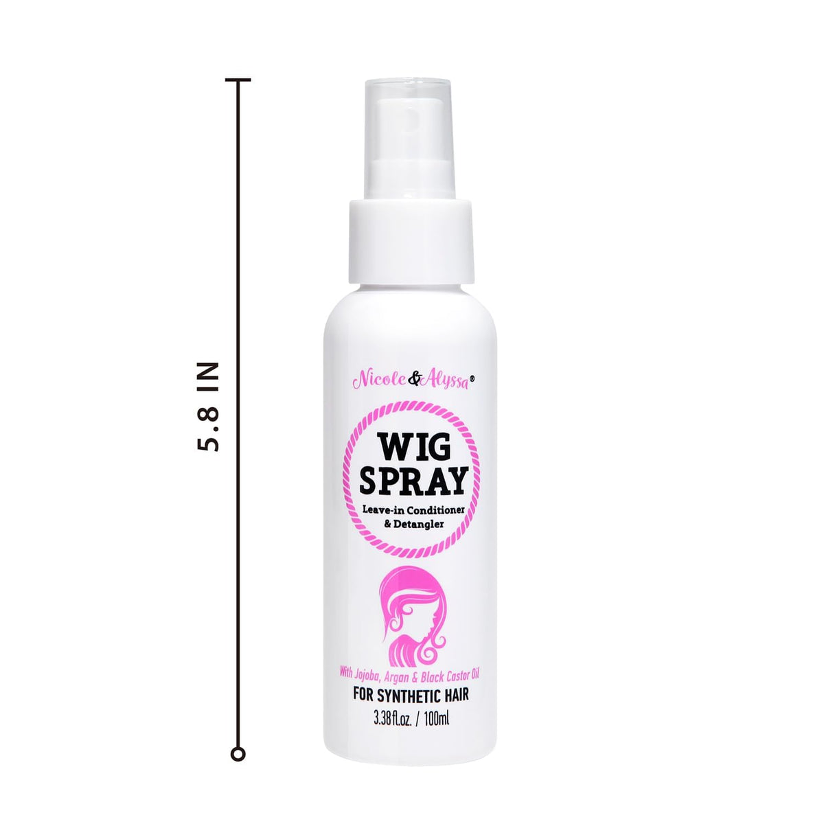 Nicole & Alyssa - Wig Spray For Synthetic Hair 8oz - Leave-in Conditioner, Detangler, Moisturizer