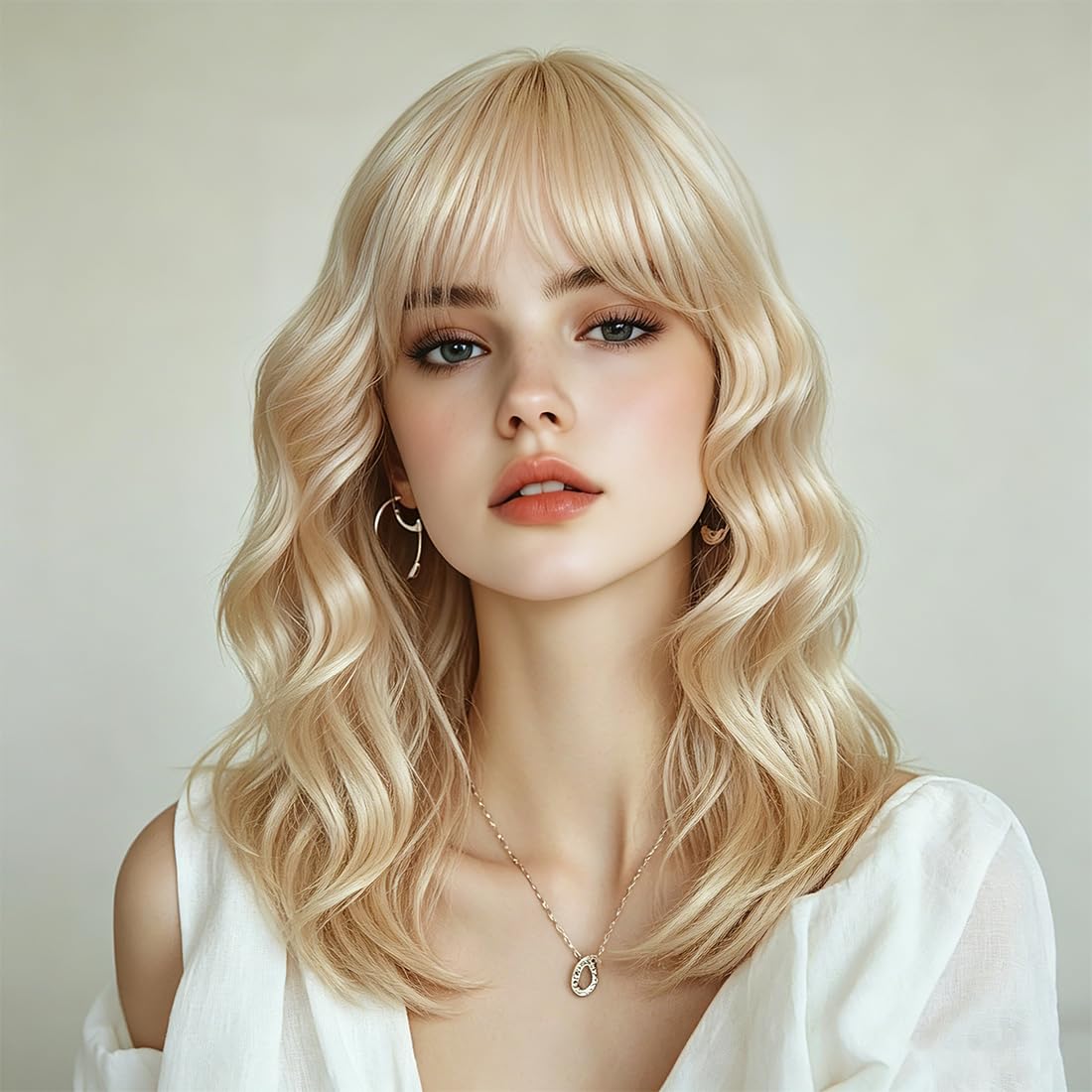 Sweetie Royal Blue Bob Wig Bangs – Wavy Synthetic Shoulder Length