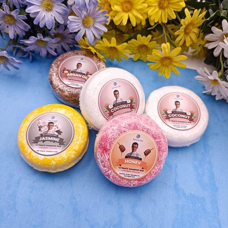 Areton HandMade Shampoo Bar – Natural Shampoo Bar and conditioner For Dry Hair, Hair Nourishment, Prevents Spilt Ends With Plant Based Hydrating SLS Free Shampoo Bar (Cherry)