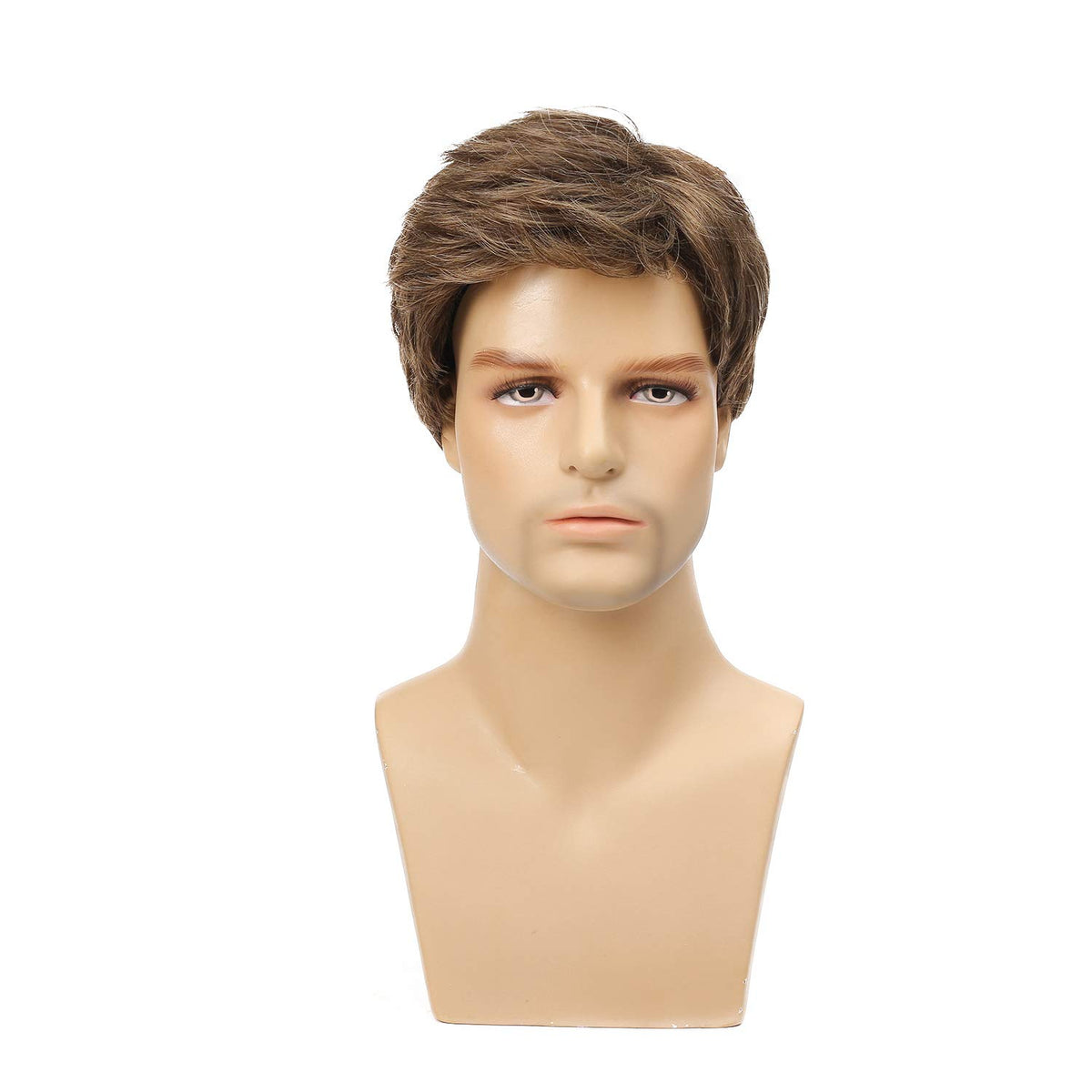Kaneles Mullet Wigs for Men 80s Costumes Fancy Party Accessory Cosplay Halloween Wig (Light Brown)