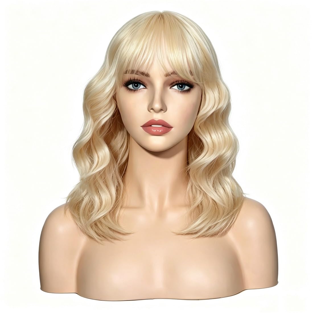 Sweetie Royal Blue Bob Wig Bangs – Wavy Synthetic Shoulder Length