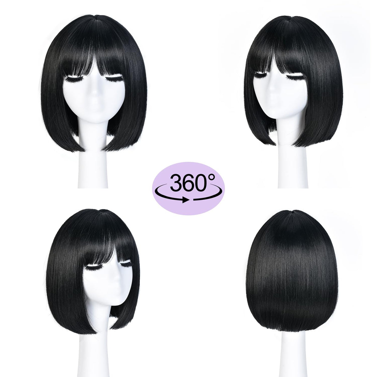 Hightlight Brown Bob Wig With Bangs Short Bob Wigs for Women Girl