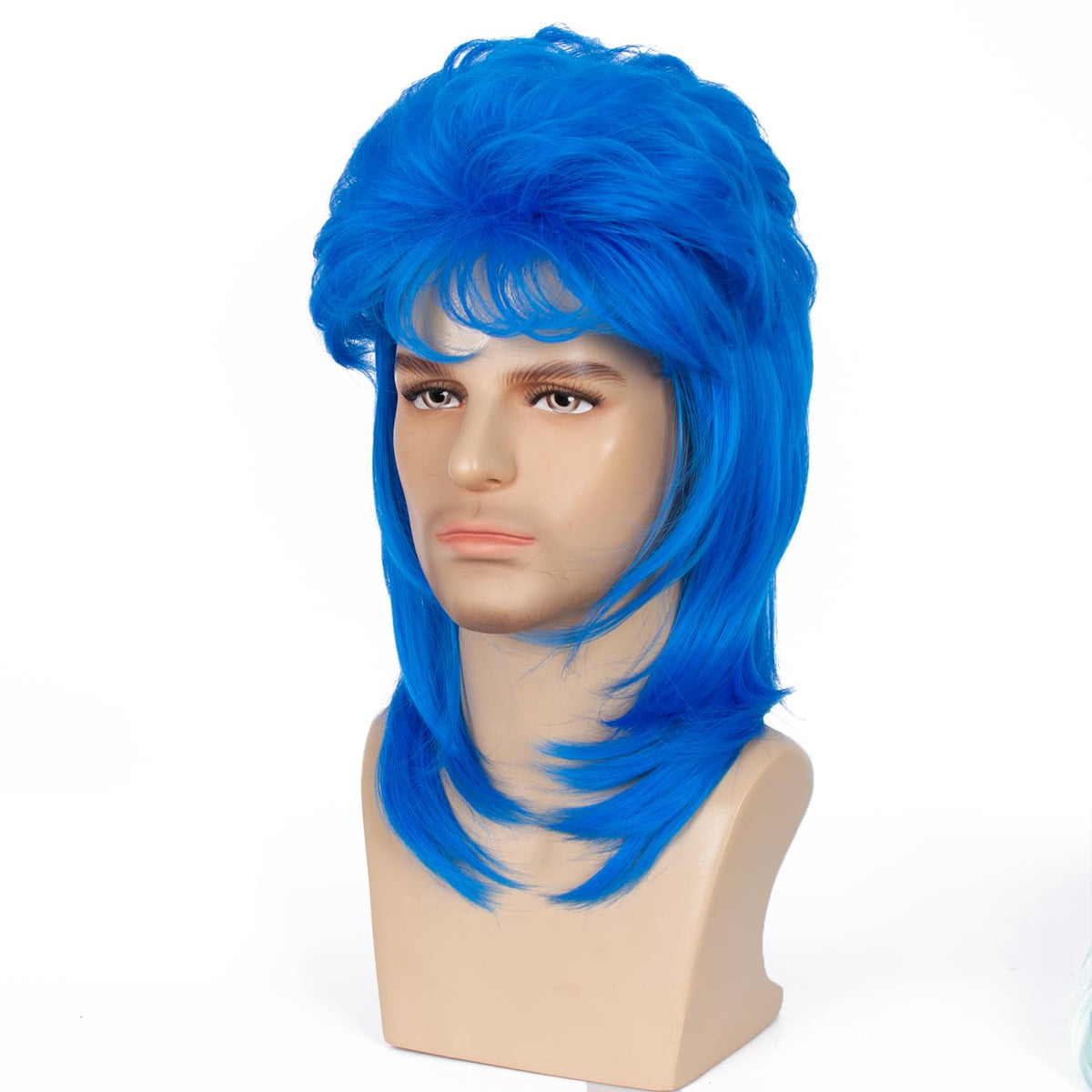 Mullet Wig Blonde 80s Men Wig,Punk Rocker Hair Party Daily Halloween Costumes Long Wigs
