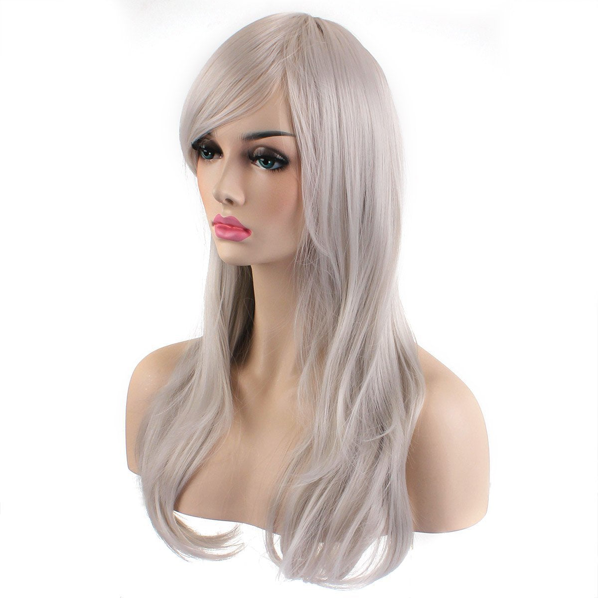 Akstore 28 inch Fashion Wigs Long Wavy Curly Hair Cosplay Wig & Wig Cap (Black)