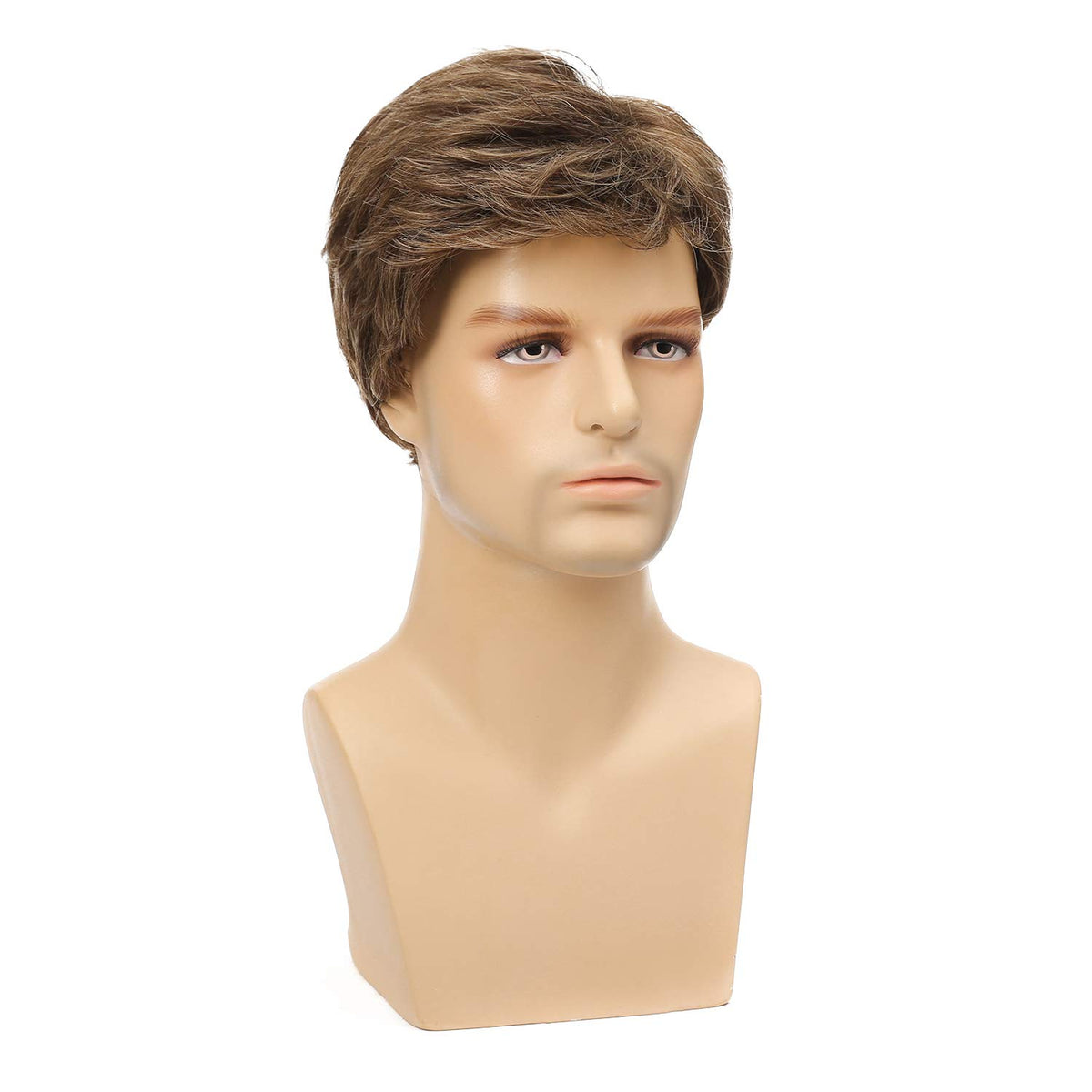 Kaneles Mullet Wigs for Men 80s Costumes Fancy Party Accessory Cosplay Halloween Wig (Light Brown)