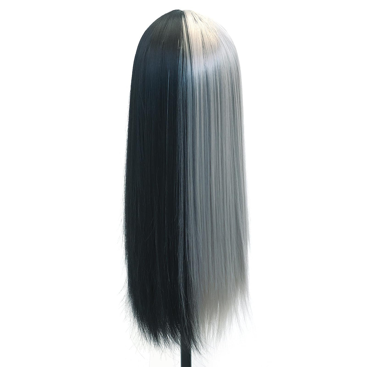 BEkjdiof Wig with Bangs Long Straight Gray Wigs for Women Halloween Wig