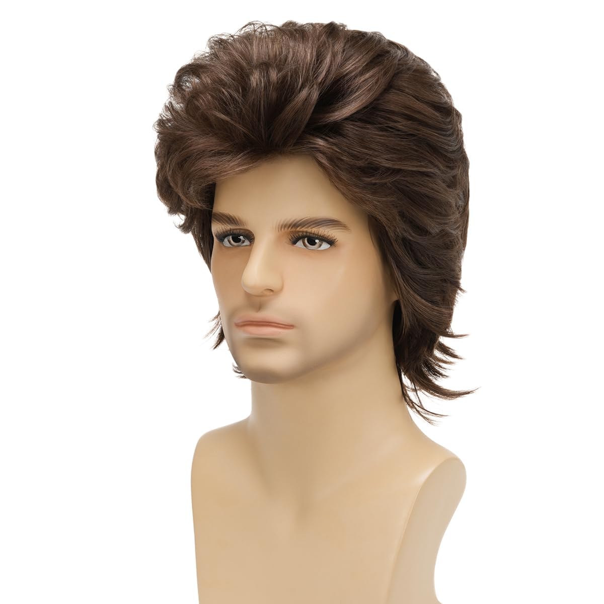 Mullet Wig Blonde 80s Men Wig,Punk Rocker Hair Party Daily Halloween Costumes Long Wigs