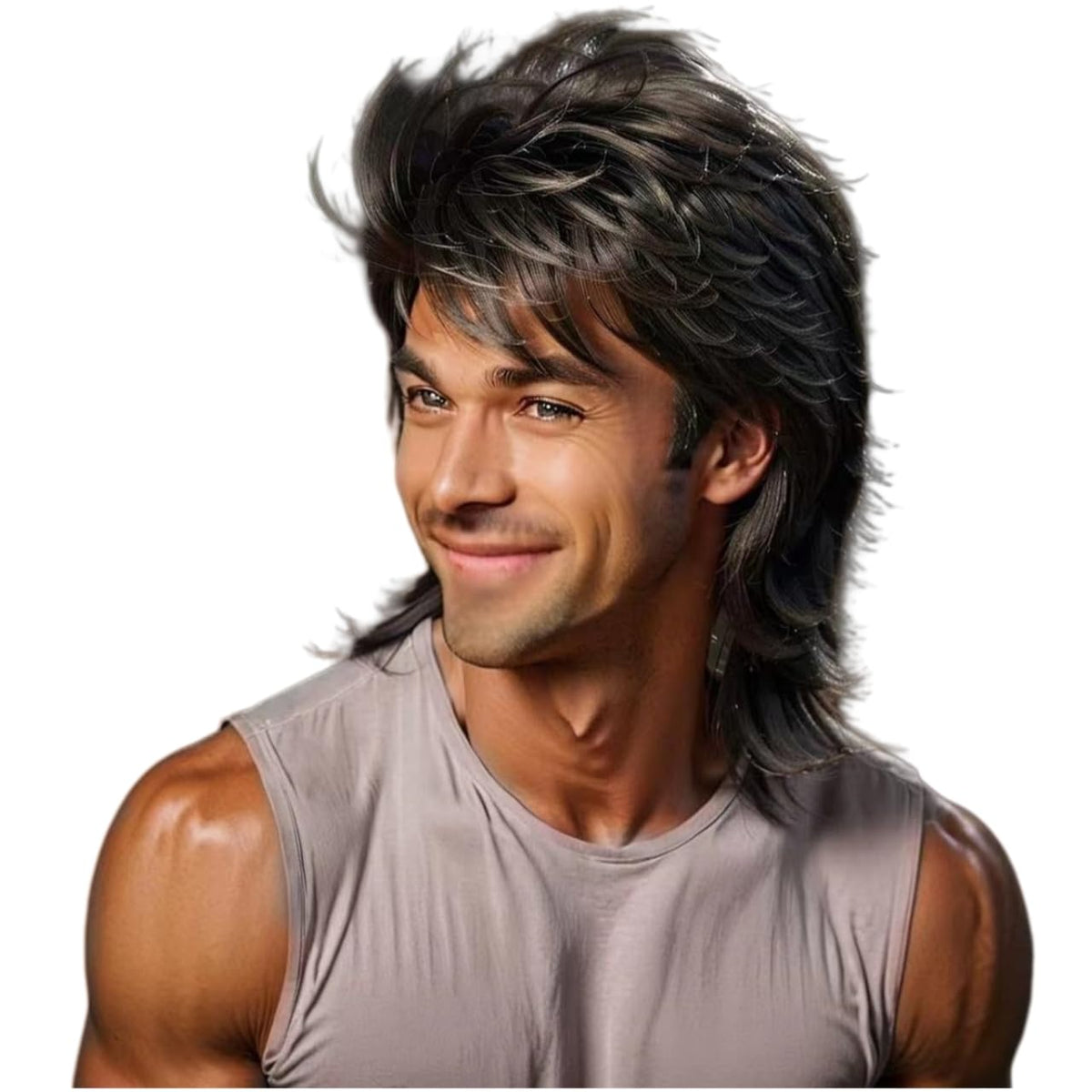 Mullet Wig Blonde 80s Men Wig,Punk Rocker Hair Party Daily Halloween Costumes Long Wigs
