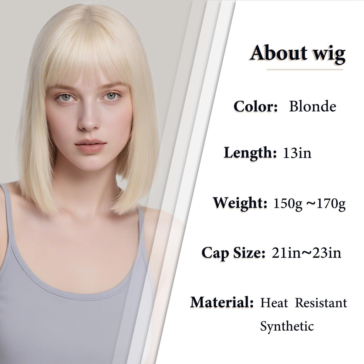 Black Bob Wig with Bangs Short Black Straight Wig for Women