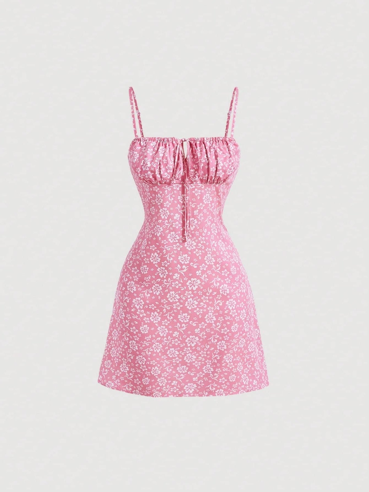 Floerns Women's Summer Floral Cherry Print A Line Short Cami Dress