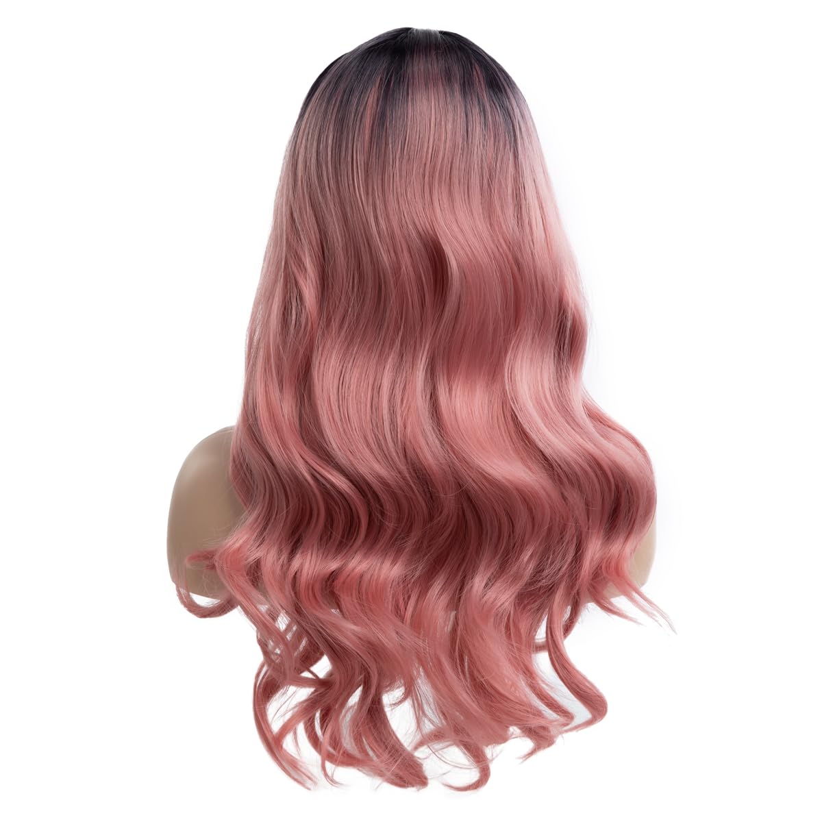 Long Curly Wavy Silver Grey to Purple Wig Side Part Natural Looking Synthetic Cosplay Wig for Women