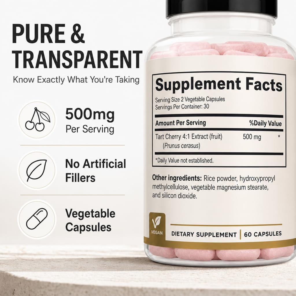 Tart Cherry Extract Supplement 2000 mg - Joint, Sleep Support