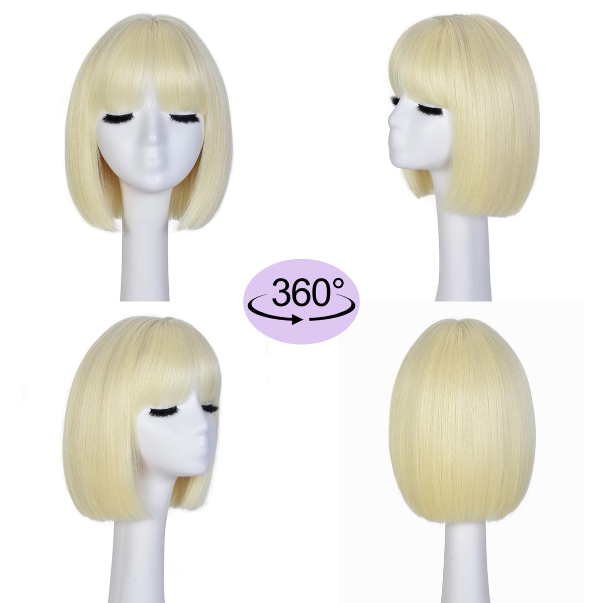 Hightlight Brown Bob Wig With Bangs Short Bob Wigs for Women Girl