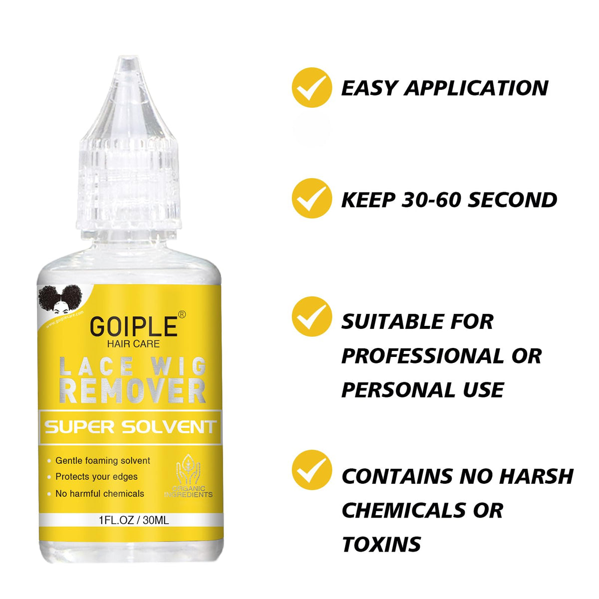 Wig Glue 1.28OZ, Waterproof Lace Front Adhsive for Wigs with Tools and Hair Wax Stick (Lace Adhesive/Wig Glue Remover/Wax Stick/Edge Control Wax/Elastic Band/Hair Dual Drush/Wigs Caps)