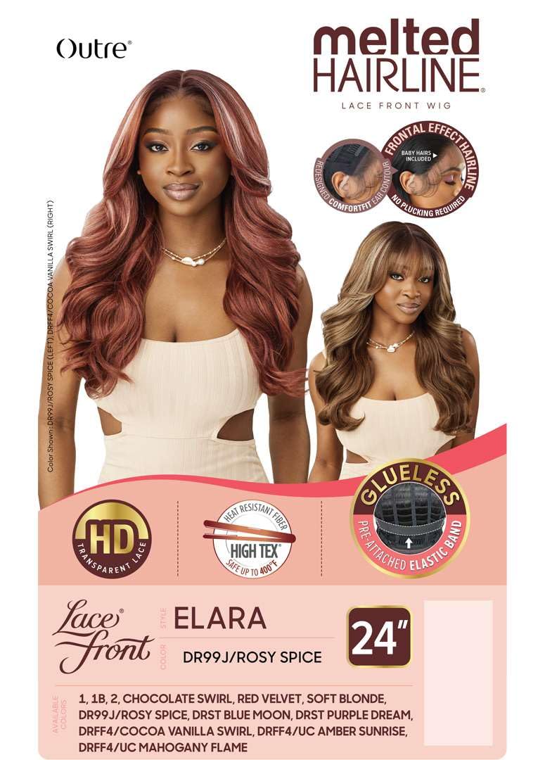 Outre Lace Front Wig - Melted Hairline - Elara (JET BLACK 1)