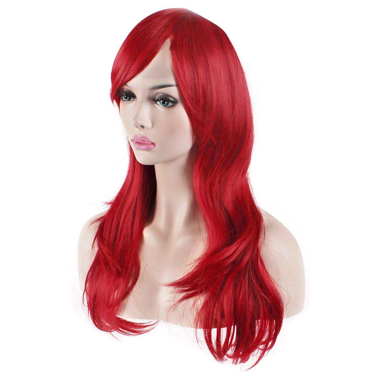 Akstore 28 inch Fashion Wigs Long Wavy Curly Hair Cosplay Wig & Wig Cap (Black)