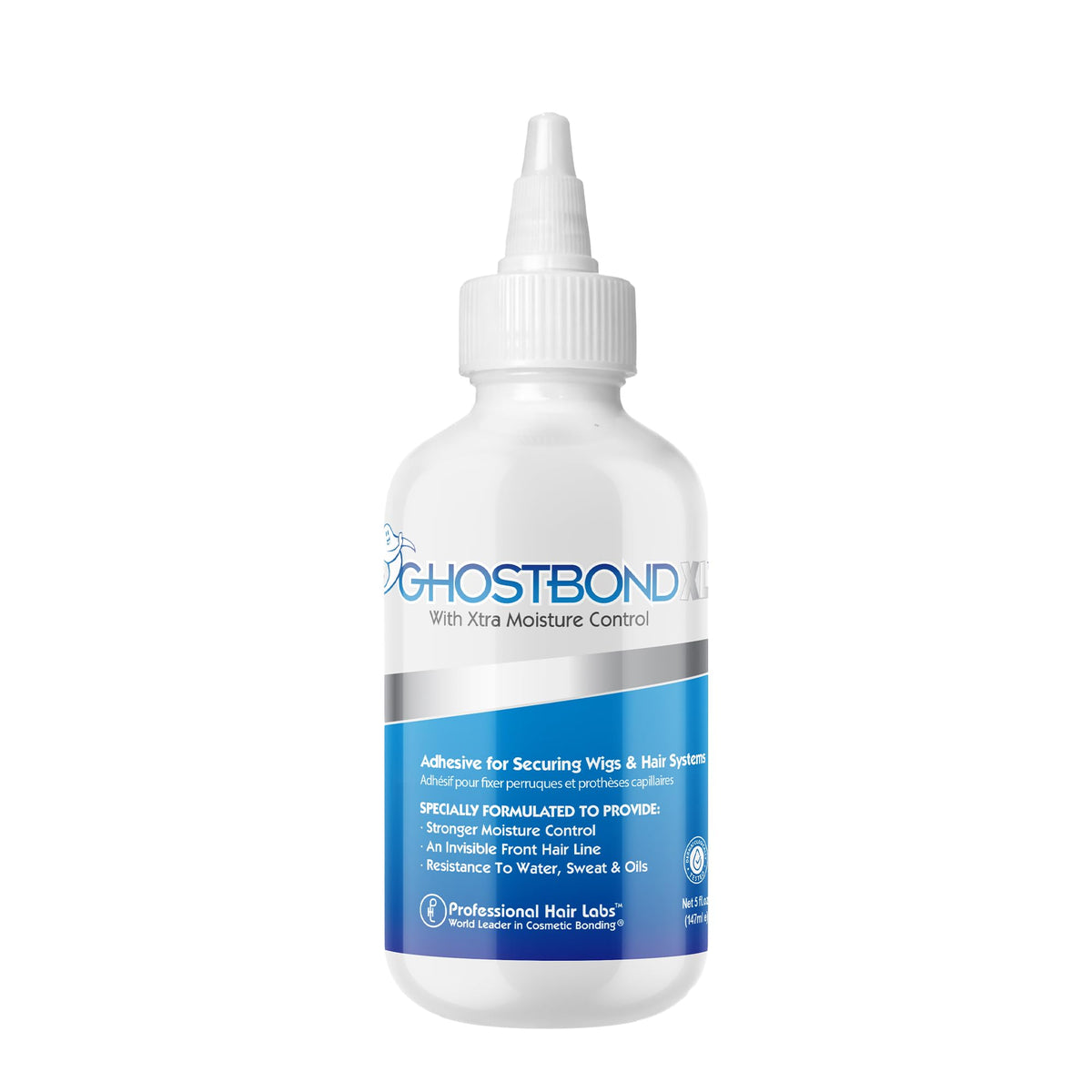 GHOSTBOND XL Hair Replacement Adhesive 1.3oz- Invisible Wig Bonding Glue: Water & Oil-Resistant, Non-Toxic, Light Hold for Secure and Natural-Looking Poly and Lace Hairpiece, Wigs & Toupee Systems