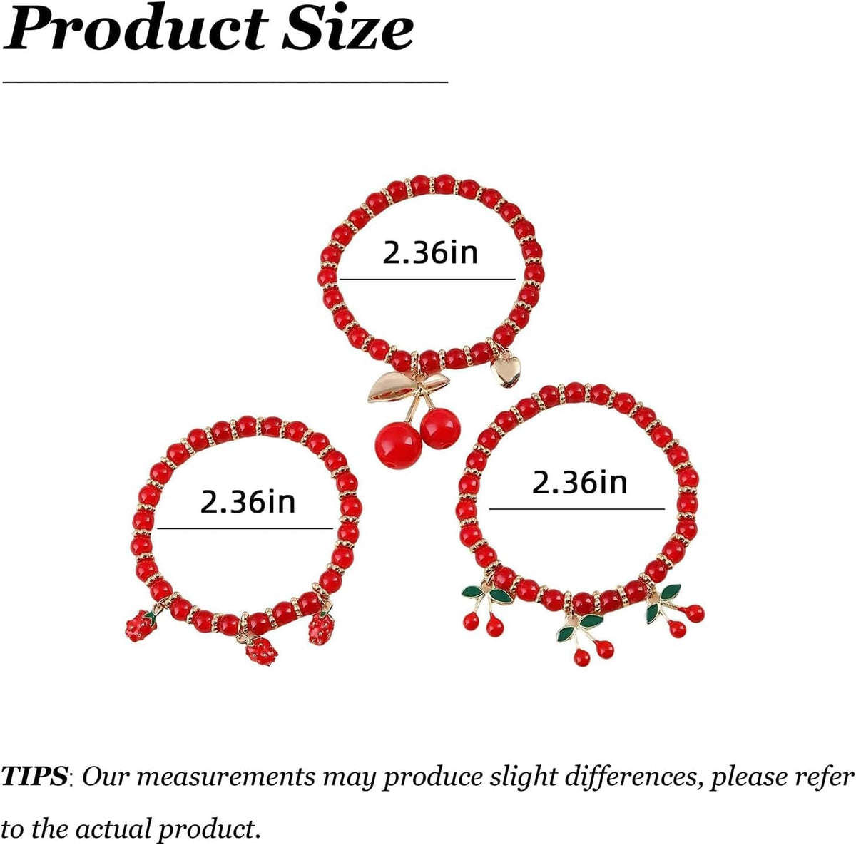 Long tiantian Cherry Bracelet for Women Cherry Dress Outfits Accessories Charm Bracelets Stack Cherry Gifts Cute Stuff Red Spring Accessories