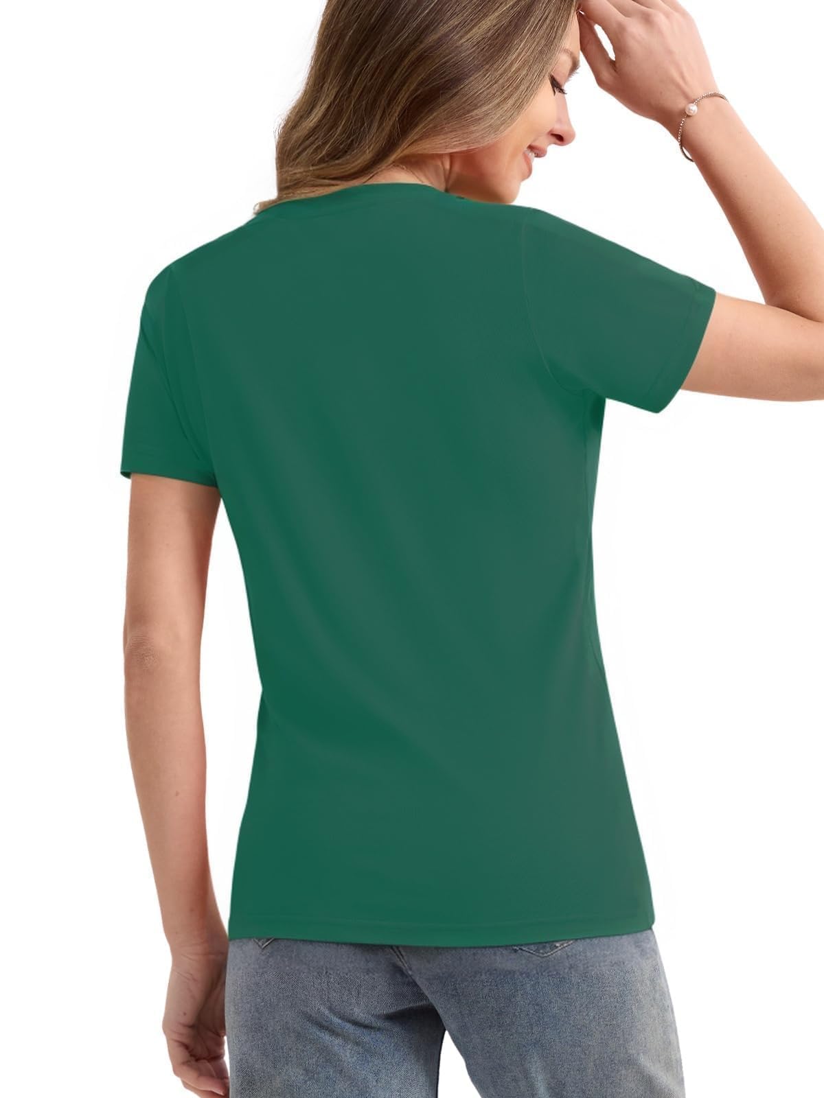 SMENG Women's Cotton Crewneck T-Shirts Short Sleeve Basic Solid Color Tee Classic-Fit Shirt Breathable Comfy Summer Top