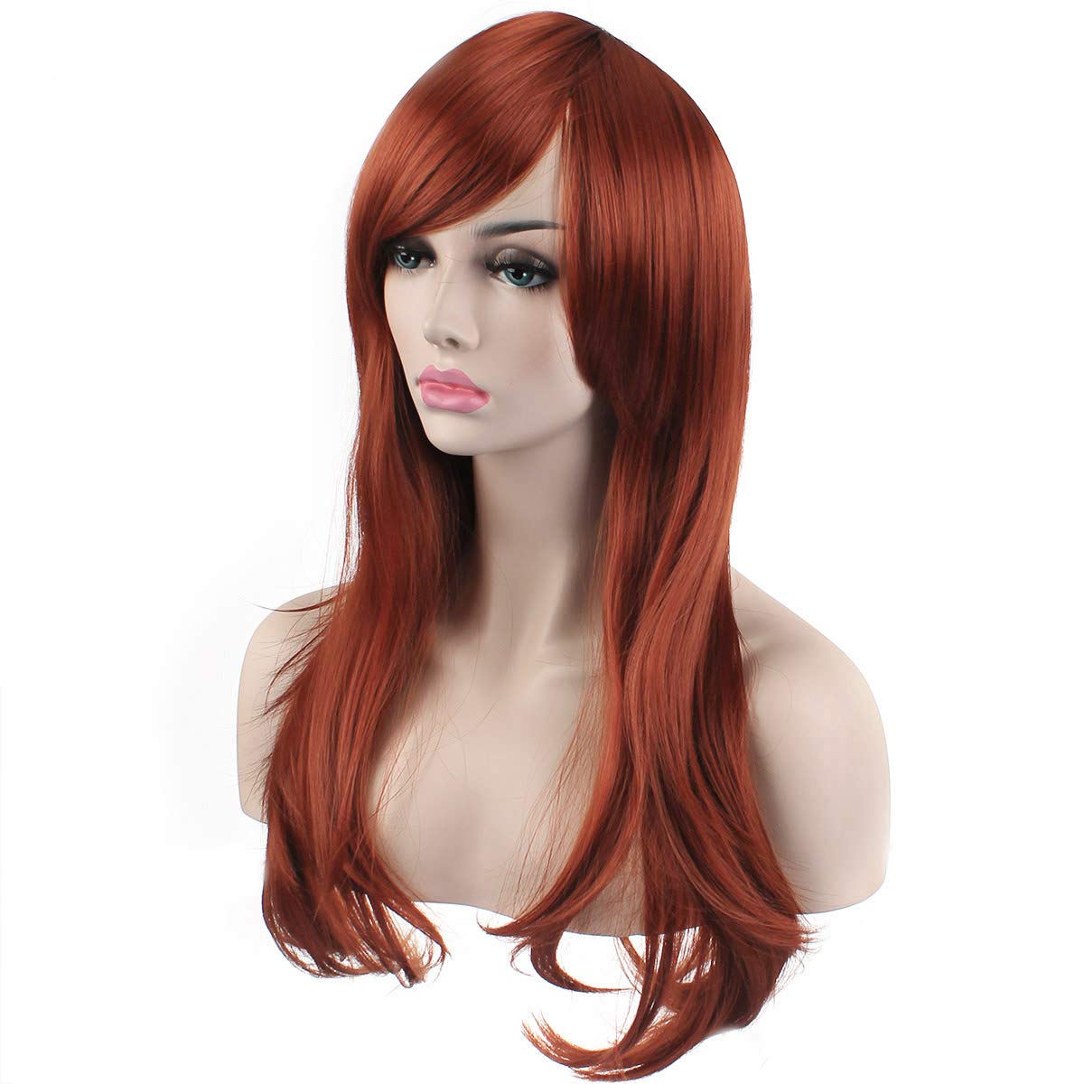 Akstore 28 inch Fashion Wigs Long Wavy Curly Hair Cosplay Wig & Wig Cap (Black)